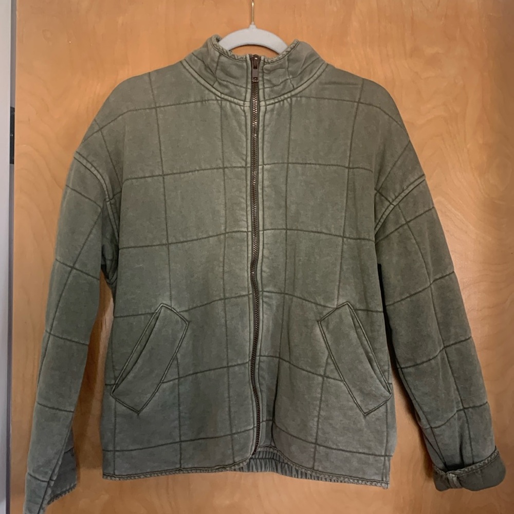 Free People Green Bomber Jacket